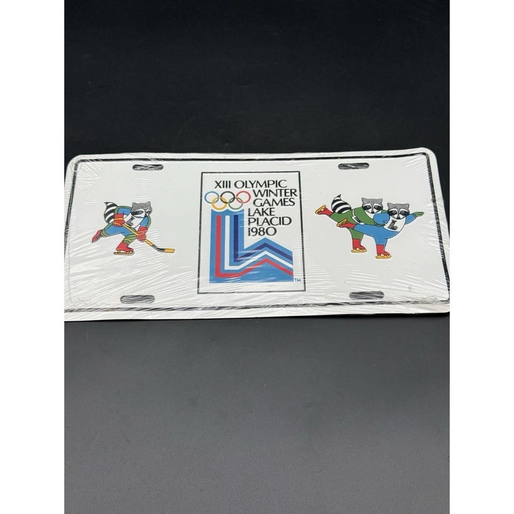 1980 Lake Placid New York WINTER OLYMPICS Booster  License Plate Tag